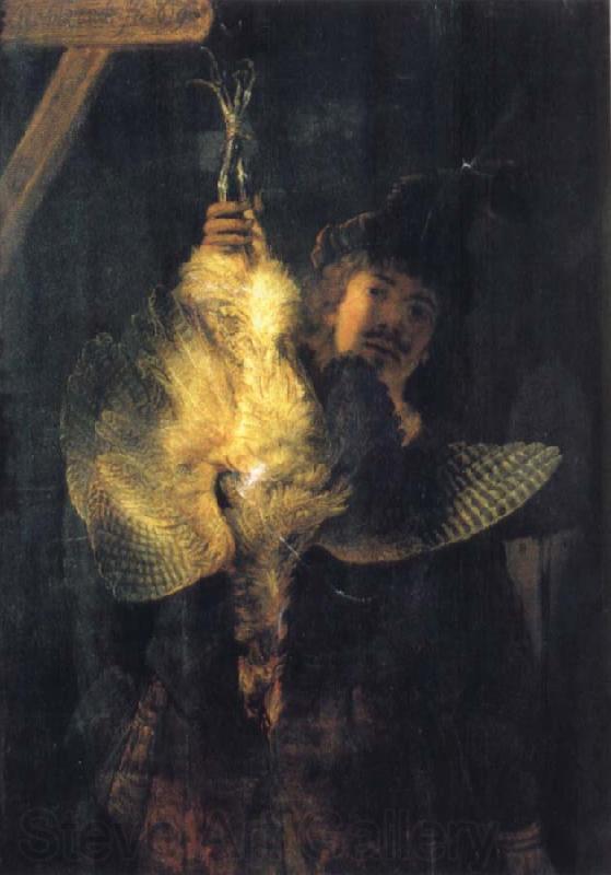 REMBRANDT Harmenszoon van Rijn Self-Portrait with a Dead Bittern Spain oil painting art